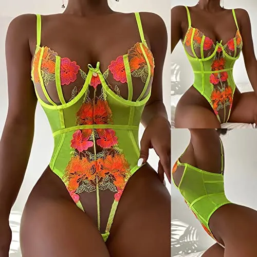 AMhomely Lingerie for Women Naughty Lace Lingerie Teddy Bodysuit Lingerie