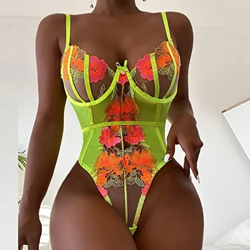 AMhomely Lingerie for Women Naughty Lace Lingerie Teddy Bodysuit Lingerie