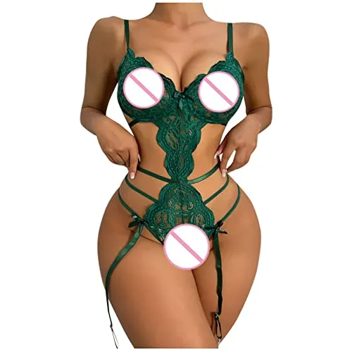 AMhomely Lingerie for Women Naughty Lace Lingerie Teddy Bodysuit Lingerie
