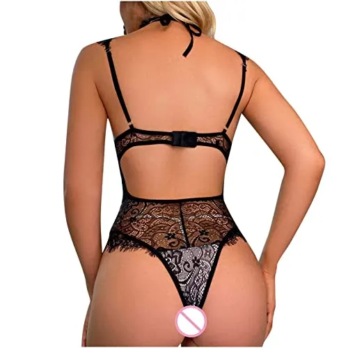 AMhomely Lingerie for Women Naughty Lace Lingerie Teddy Bodysuit Lingerie