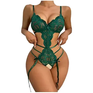 AMhomely Lingerie for Women Naughty Lace Lingerie Teddy Bodysuit Lingerie