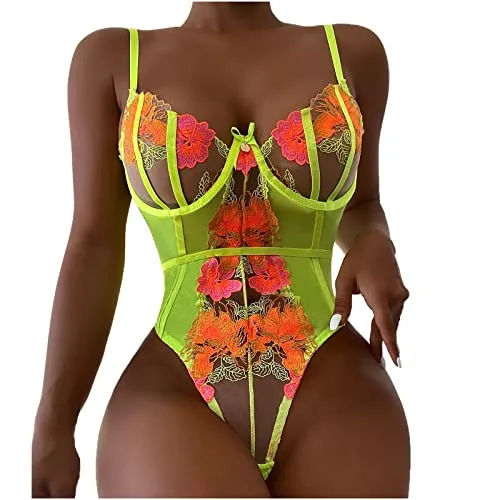AMhomely Lingerie for Women Naughty Lace Lingerie Teddy Bodysuit Lingerie