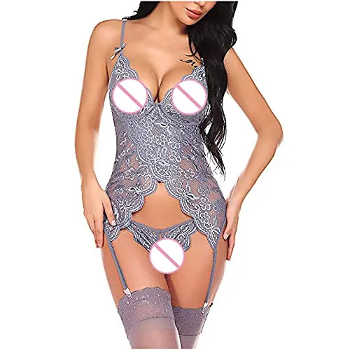 AMhomely Sexy Lingerie for Women Naughty Erotic Outfits Women Elegant Sexy Lingerie Lace Gauze Underwear Bodysuit Suit Slutty Underwears Nightwear Sets for Ladies