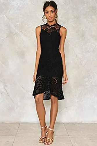 Aranmei Womens Sexy Floral Sheer Lace Sleeveless Bodysuit Clubwear Tops