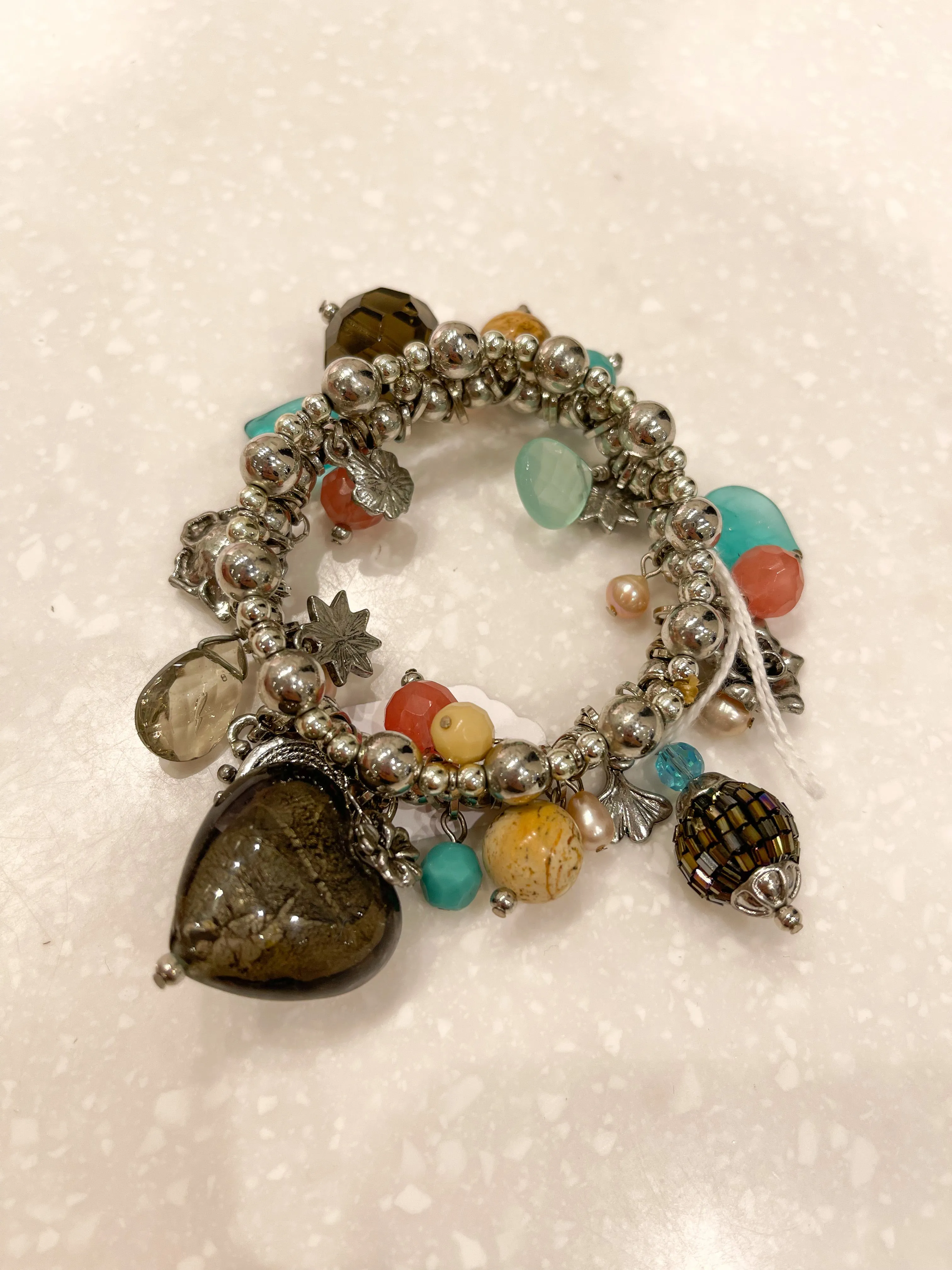 Black Heart Stone Detailed Bracelet