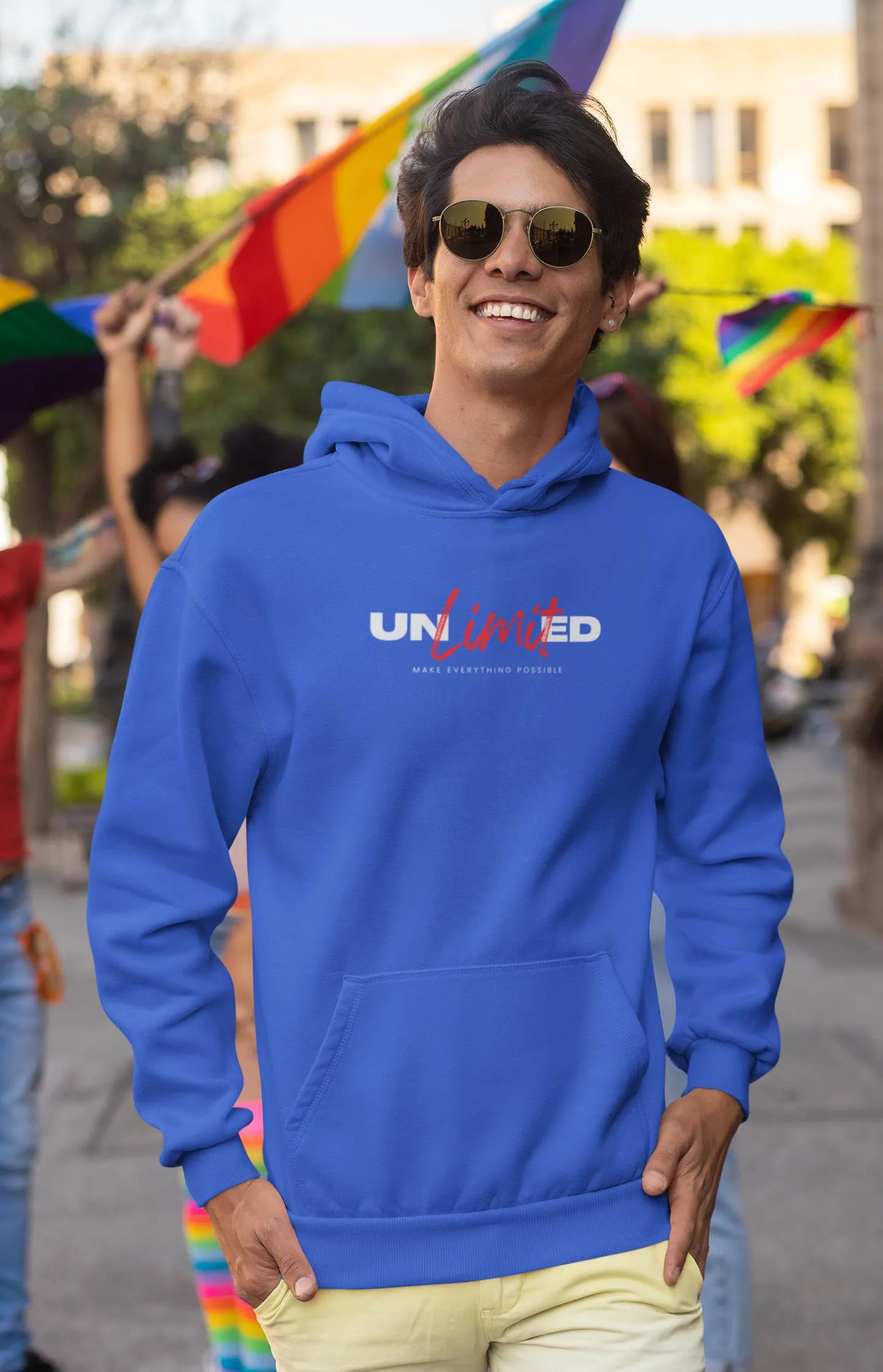 Blue Positivity Hoodie ??Unlimited Graphic