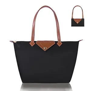 BOJLY Women Tote Bag,Stylish Waterproof Nylon Ladies Shoulder Bag, Folding Beach Travel Bag for Work,Shopping