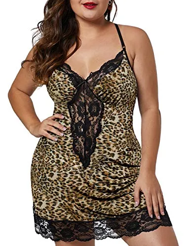 Bunanphy Christmas Lingerie Lace Splice Sleep Lingerie Satin Sleepwear Sets Valentine's Day Nightie