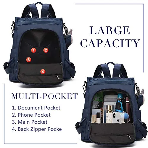 Charmore Women Backpack Ladies Rucksack Waterproof Nylon School bags Anti-theft Dayback Shoulder Bags