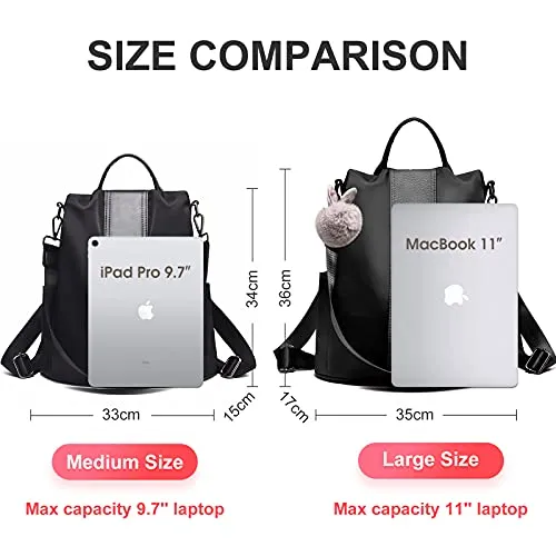 Charmore Women Backpack Ladies Rucksack Waterproof Nylon School bags Anti-theft Dayback Shoulder Bags