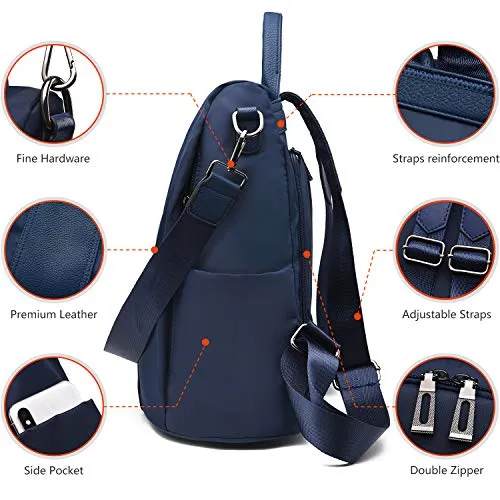 Charmore Women Backpack Ladies Rucksack Waterproof Nylon School bags Anti-theft Dayback Shoulder Bags