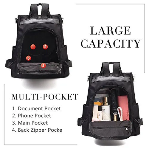 Charmore Women Backpack Ladies Rucksack Waterproof Nylon School bags Anti-theft Dayback Shoulder Bags