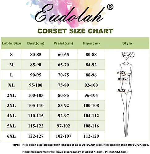 EUDOLAH Gothic Lace Up Front Punk Faux Leather Bustier Corset