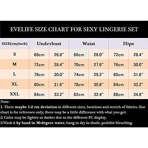 EVELIFE Women Lace Lingerie Set with Garter Belt 3 Pieces, Sexy Lace Bra and Panties Set Strappy Teddy Babydoll Nightwear