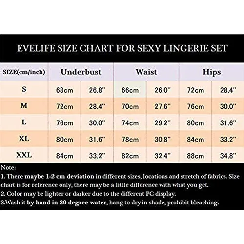 EVELIFE Women Lace Lingerie Set with Garter Belt 3 Pieces, Sexy Lace Bra and Panties Set Strappy Teddy Babydoll Nightwear