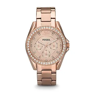 Fossil Women's 38mm Riley Multi-functional Rose Goldtone Dial Watch
