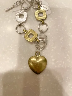 Gold & Silver Heart Bracelet