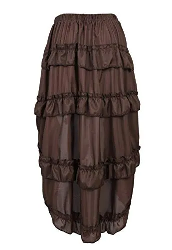 Grebrafan Halter Leather Corset with Pirate Skirt and Blouse 3 Piece Costume