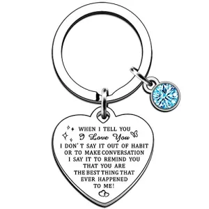 JMIMO Valentine Day Gifts Keyring for Women Anniversary Wedding Gifts Keyring for Wife Girlfriend Her When I Tell You I Love You Key Chain Couple Keyring Gift