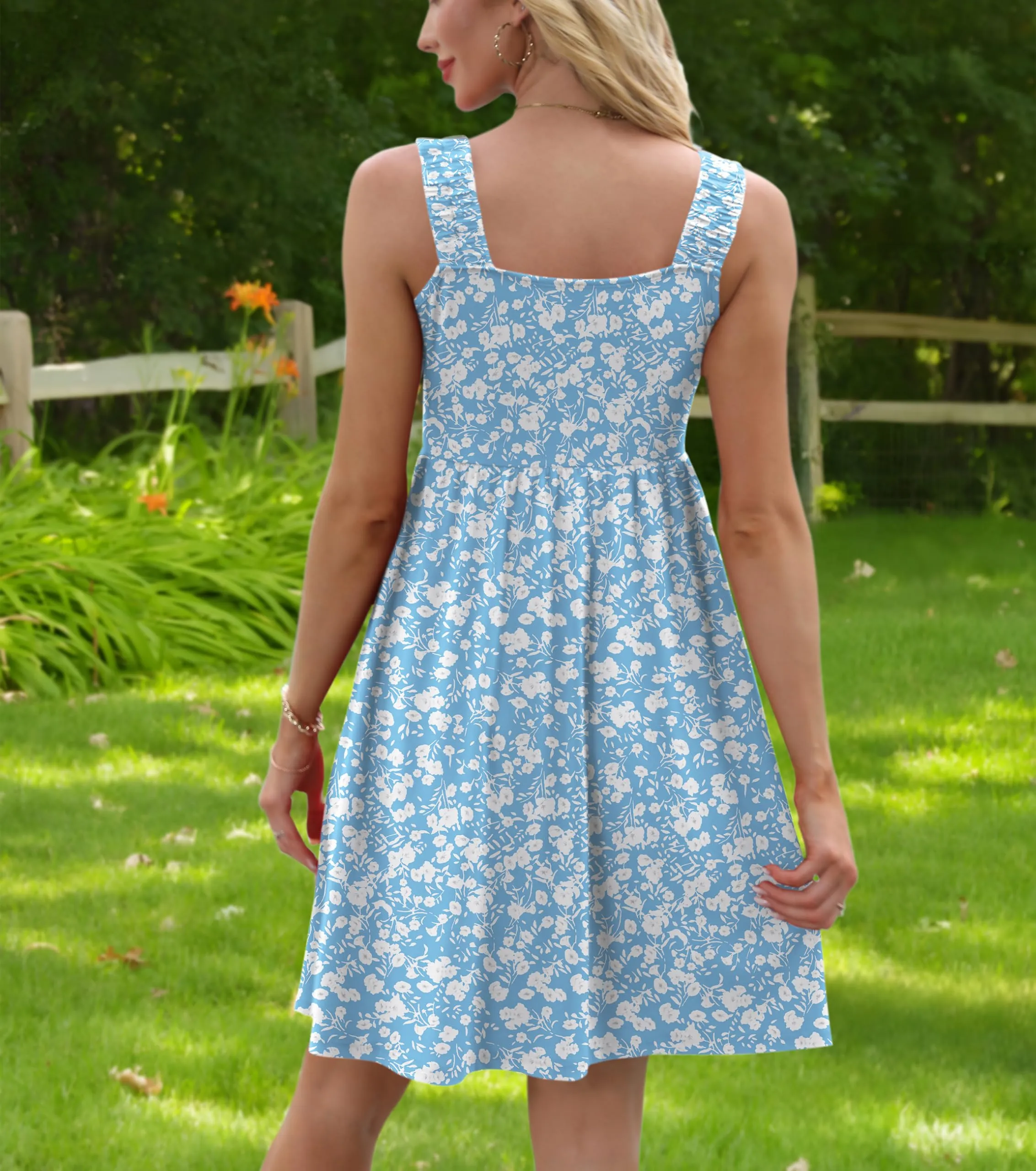 Ladies Summer Dresses Sleeveless Printed Casual Dresses for Women UK Fancy Hawaiian Dress, Green Polka dot, L