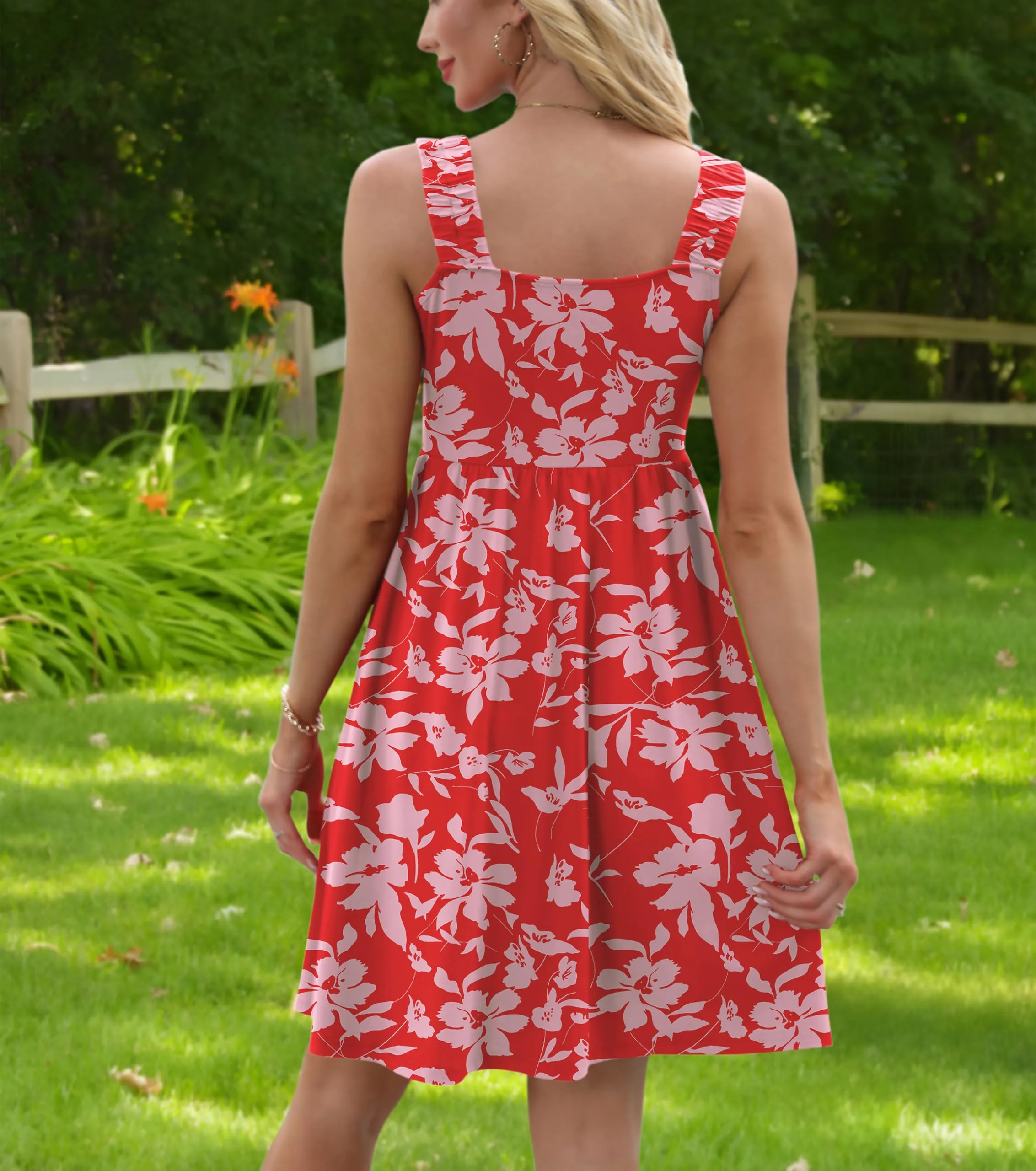 Ladies Summer Dresses Sleeveless Printed Casual Dresses for Women UK Fancy Hawaiian Dress, Green Polka dot, L