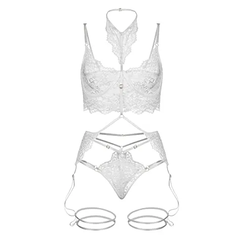 Lingerie Set Love Honey Lingerie Set Long Sleeve Stockings for Women Lingerie Sets for Women UK White Black Bodysuit Women Plus Size Valentines Day Sales Clearance