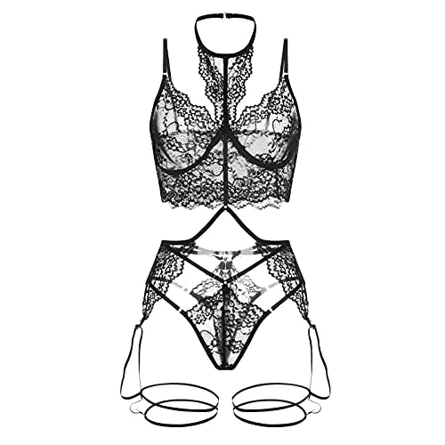 Lingerie Set Love Honey Lingerie Set Long Sleeve Stockings for Women Lingerie Sets for Women UK White Black Bodysuit Women Plus Size Valentines Day Sales Clearance