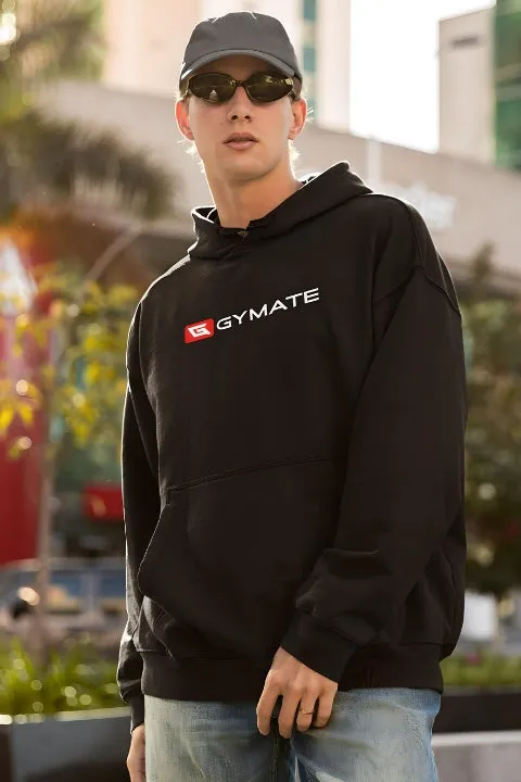 Mens Athletic Essentials Sports Hoodie Black [Large red & white logo]