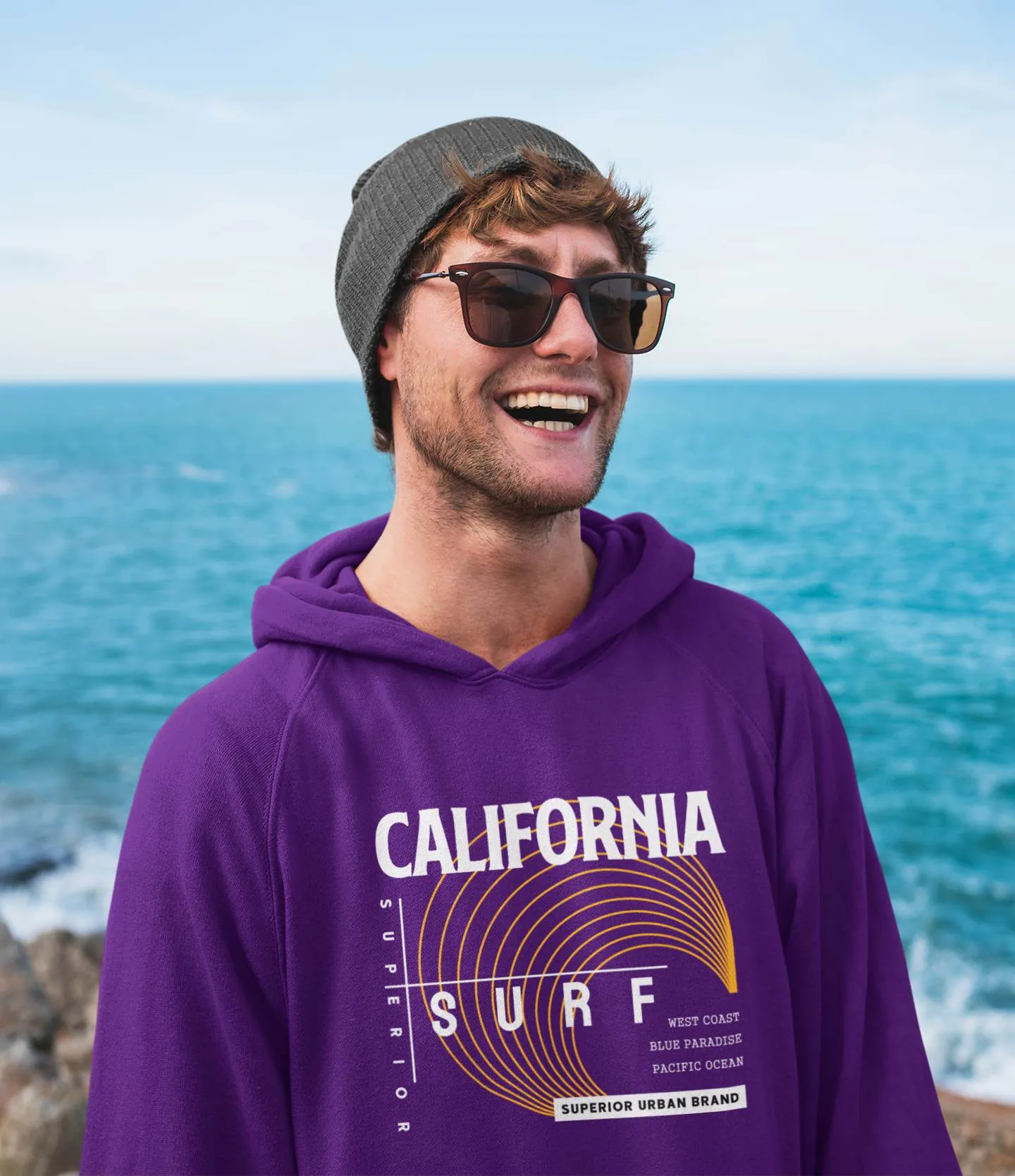 Mens Hoodie ??California Surf Graphic