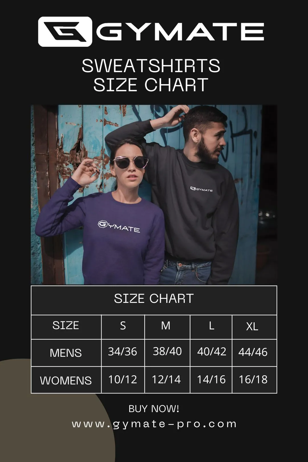 Mens Sports Sweatshirt Essentials Range Black [Large white logo]