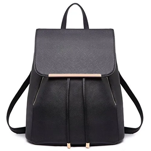 Miss Lulu Ladies Fashion PU Leather Backpack Rucksack Shoulder Bag