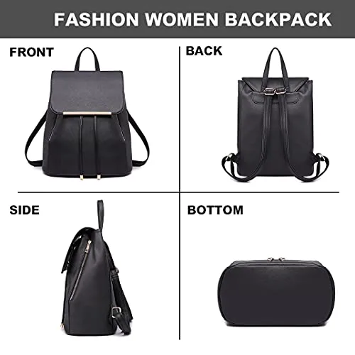 Miss Lulu Ladies Fashion PU Leather Backpack Rucksack Shoulder Bag