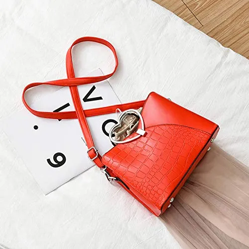NICOLE & DORIS Fashion Handbag for Women Top Handle Bag PU Leather Messenger Bag Waterproof Shoulder Bag Ladies Crossbody Bag with Heart Shaped Handle