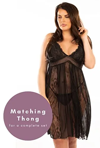 Perfect4U Babydoll Lingerie for Women Plus Size, Sexy Nightwear for Women Plus Size, See Through Lingerie Plus Size Longer & Elegan