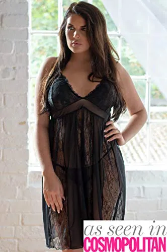Perfect4U Babydoll Lingerie for Women Plus Size, Sexy Nightwear for Women Plus Size, See Through Lingerie Plus Size Longer & Elegan