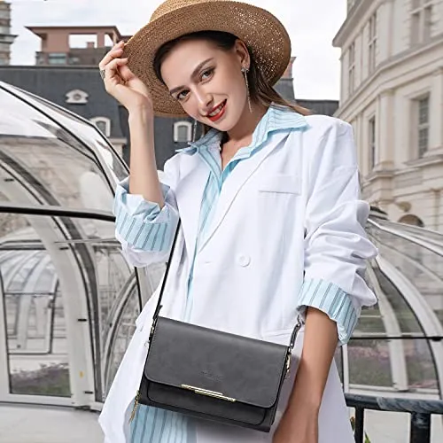 Roulens Small Crossbody Phone Bag for Women,PU Leather Mobile Phone Bags Card Holder Purse and Handbags,Shoulder Bag with Adjustable Strap