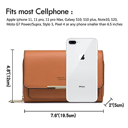 Roulens Small Crossbody Phone Bag for Women,PU Leather Mobile Phone Bags Card Holder Purse and Handbags,Shoulder Bag with Adjustable Strap