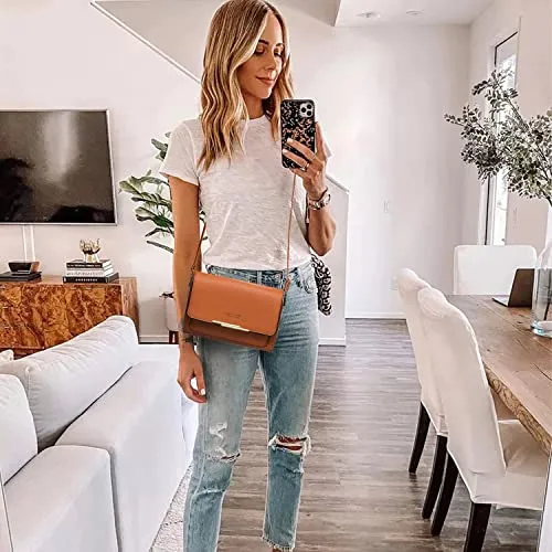 Roulens Small Crossbody Phone Bag for Women,PU Leather Mobile Phone Bags Card Holder Purse and Handbags,Shoulder Bag with Adjustable Strap