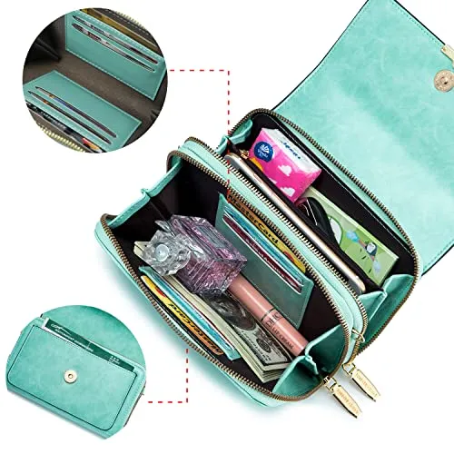 Roulens Small Crossbody Phone Bag for Women,PU Leather Mobile Phone Bags Card Holder Purse and Handbags,Shoulder Bag with Adjustable Strap