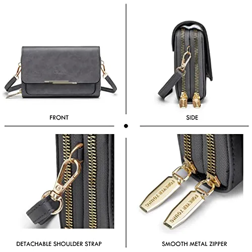 Roulens Small Crossbody Phone Bag for Women,PU Leather Mobile Phone Bags Card Holder Purse and Handbags,Shoulder Bag with Adjustable Strap