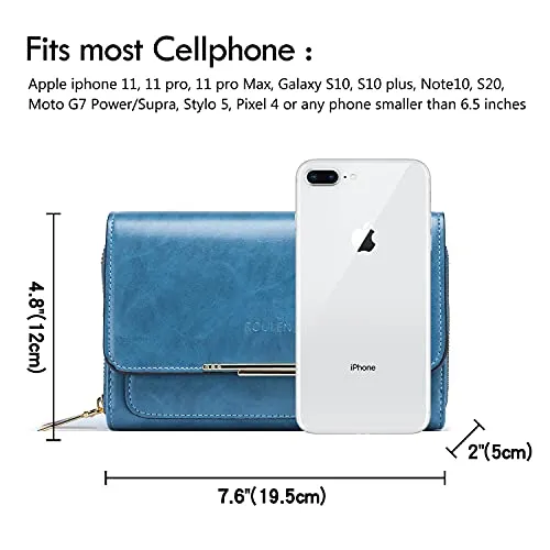 Roulens Small Crossbody Phone Bag for Women,PU Leather Mobile Phone Bags Card Holder Purse and Handbags,Shoulder Bag with Adjustable Strap