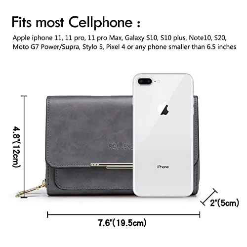 Roulens Small Crossbody Phone Bag for Women,PU Leather Mobile Phone Bags Card Holder Purse and Handbags,Shoulder Bag with Adjustable Strap