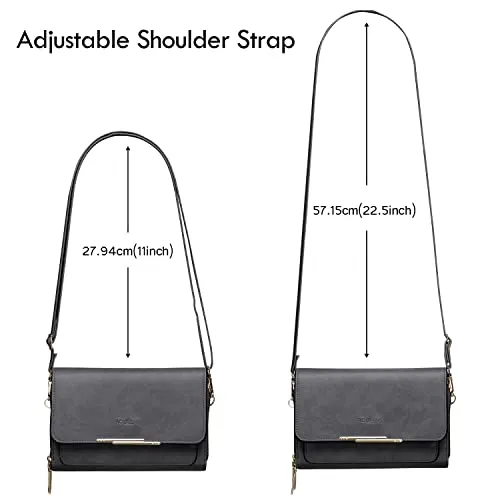 Roulens Small Crossbody Phone Bag for Women,PU Leather Mobile Phone Bags Card Holder Purse and Handbags,Shoulder Bag with Adjustable Strap