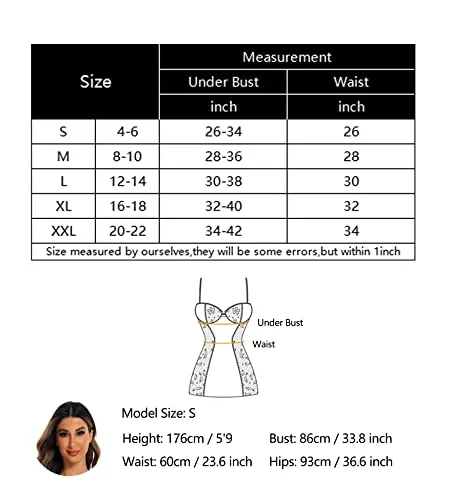 RSLOVE Sexy Christmas Lingerie for Women Santa Babydoll Chemise Sleepwear Dress Teddy Red