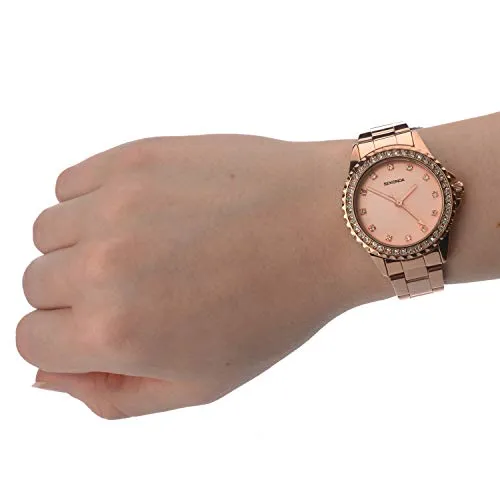 Sekonda Women's Quartz Watch with Rose Gold Dial Analogue Display and Rose Gold Alloy Bracelet