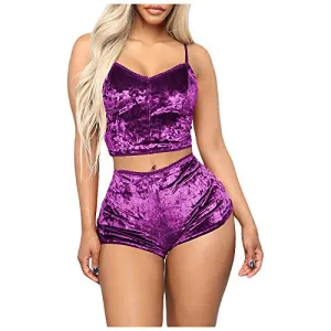 Sexy Lingerie for Women Naughty Erotic Outfits Women Velvet Deep V Camisole Bow Shorts Set Bra Underwear Slutty Underwears Nightwear Sets for Ladies