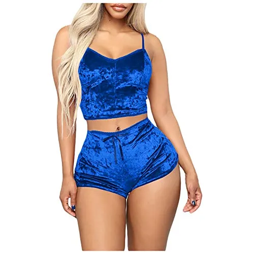 Sexy Lingerie for Women Naughty Erotic Outfits Women Velvet Deep V Camisole Bow Shorts Set Bra Underwear Slutty Underwears Nightwear Sets for Ladies