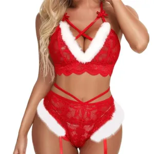 Sexy Lingerie for Women Sets Mrs Claus Lingerie Christmas Costume Christmas Lingerie Bodysuit Xmas Teddy Dress Sexy Outfits Women UK Naughty Miss Santa Nightwear Babydoll Boudoir Outfits Pajamas
