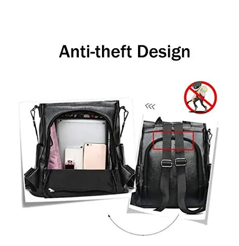 shepretty Women's Anti-Theft Backpack Leather Shoulder Bags