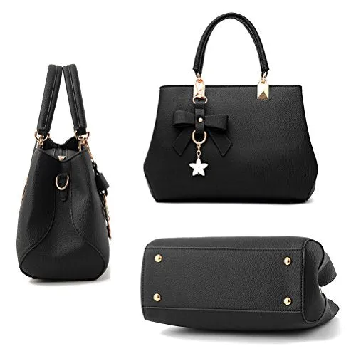 URAQT Womens Handbags, New Top Handle Bag, PU Leather Ladies Shoulder Bag Messenger Bag with Exquisite Metal Pendant, Fashion Tote Bag for Casual & Work, Mother's Day Gift